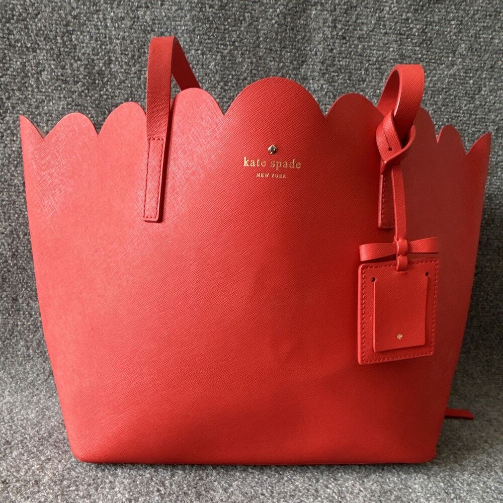Kate Spade New York Lily Avenue Carrigan Tote Large Red Scalloped